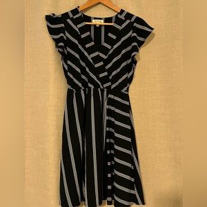 Black and white striped dress